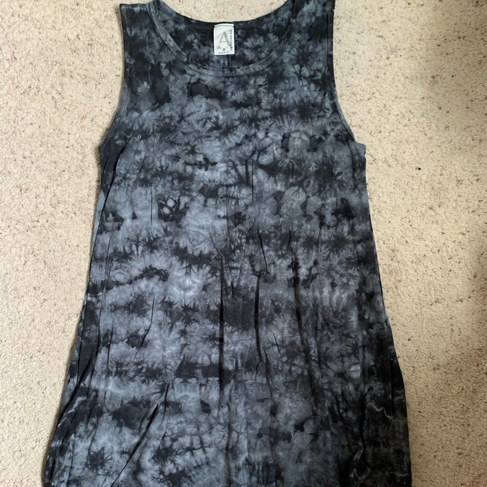 Black tie dye swing dress